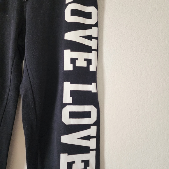 Reflex Juniors Black Joggers with Pink 24 Logo and White LOVE Details Size Small - Picture 6 of 6